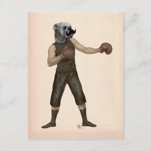 Boxing Bulldog Full 2 Postcard