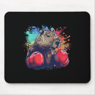 Boxing Capybyra With Boxing Gloves Kickboxing Funn Mouse Mat