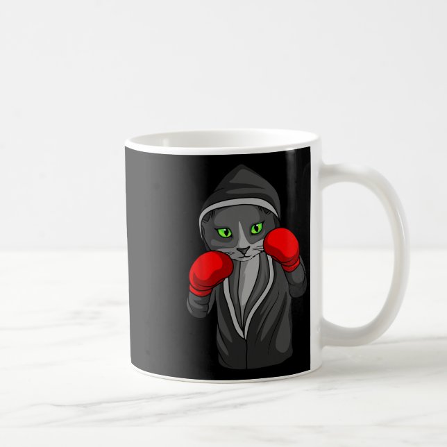Boxing Cat Boxer Coach Combat Sport Trainee Studen Coffee Mug (Right)