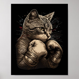 Boxing Cat Boxer Funny Cat Graphic For Men Women G Poster