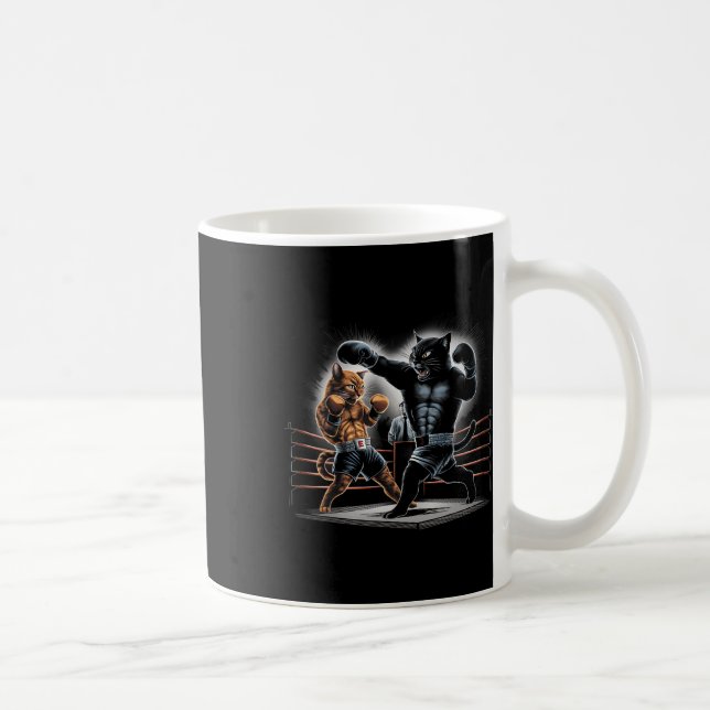 Boxing Cats Kitty Boxing Lovers Graphic Design  Coffee Mug (Right)