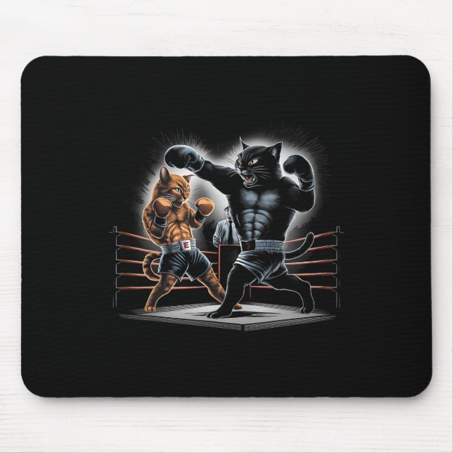 Boxing Cats Kitty Boxing Lovers Graphic Design  Mouse Mat (Front)
