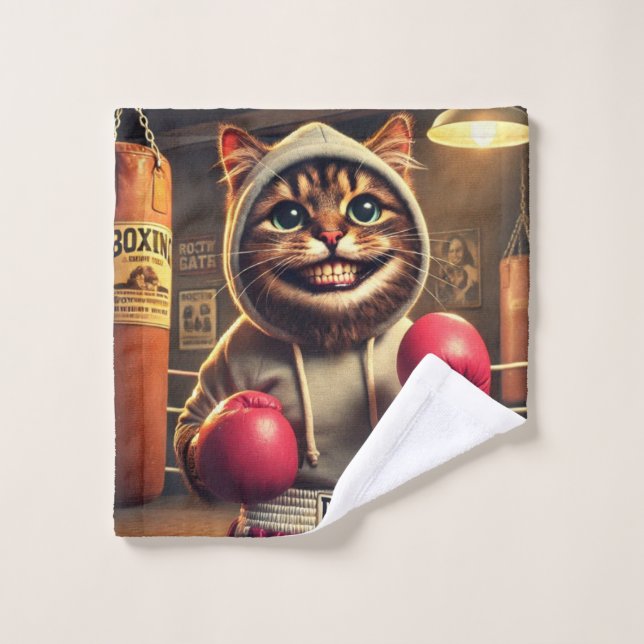"Boxing Champ? - Cat with boxing cloves Wash Cloth (Wash Cloth)