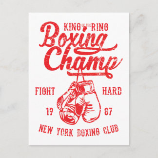 Boxing Champ New York Boxing Club Fight Hard Postcard