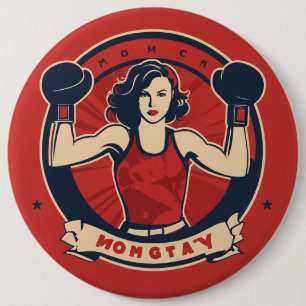 boxing champion 6 cm round badge