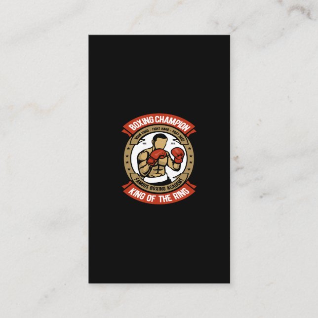 boxing champion king of the ring business card (Front)