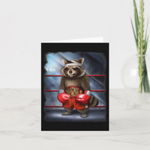 Boxing Champion Racoon Fighter Card