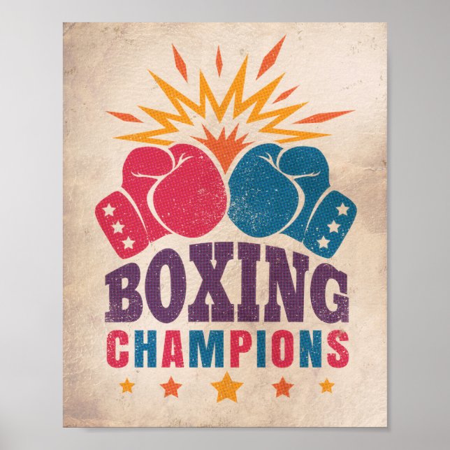 Boxing champions vintage poster (Front)