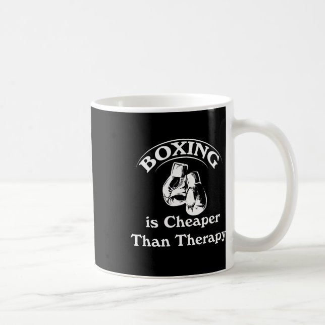 Boxing Cheaper Than Therapy Boxing Gloves Funny Sh Coffee Mug (Right)