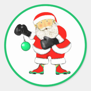 Boxing Christmas Holiday Classic Round Sticker