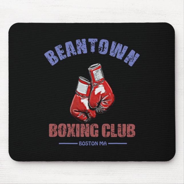 Boxing Club Beantown Boston Ma- Gloves Design  Mouse Mat (Front)