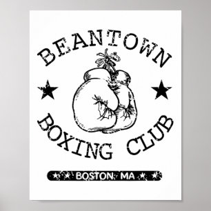 Boxing Club Beantown Boston Ma Vintage Poster