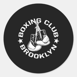 Boxing Club Brooklyn Gloves Graphic For A Boxing L Classic Round Sticker