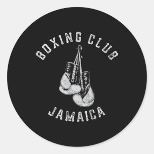 Boxing Club Jamaica Gloves Fighter Classic Round Sticker