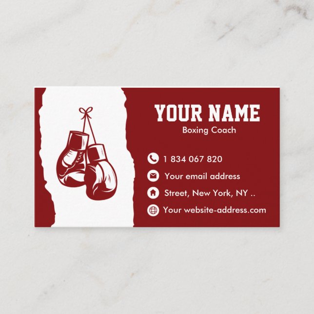 Boxing Coach  Business Card (Front)