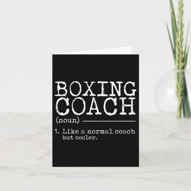 Boxing Coach Definition - Funny  Card (Front)