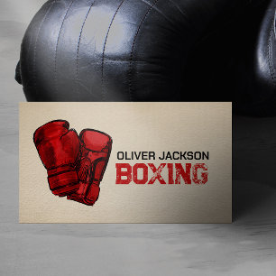 Boxing coach gloves drawing business card