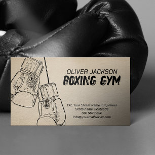 Boxing coach gloves drawing business card