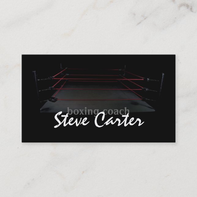 Boxing Coach Gloves Prize Ring Sport Fight Business Card (Front)