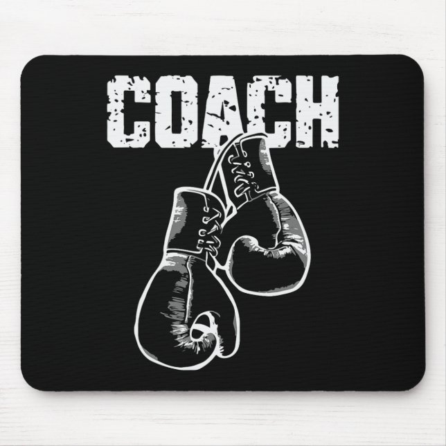 Boxing Coach Kickboxing Retro Boxing Gloves Boxer  Mouse Mat (Front)