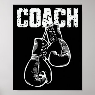 Boxing Coach Kickboxing Retro Boxing Gloves Boxer  Poster