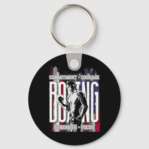 Boxing Commitment Courage Strength Focus  Key Ring