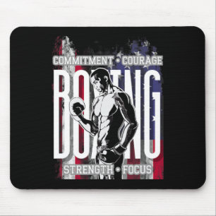 Boxing Commitment Courage Strength Focus Mouse Mat