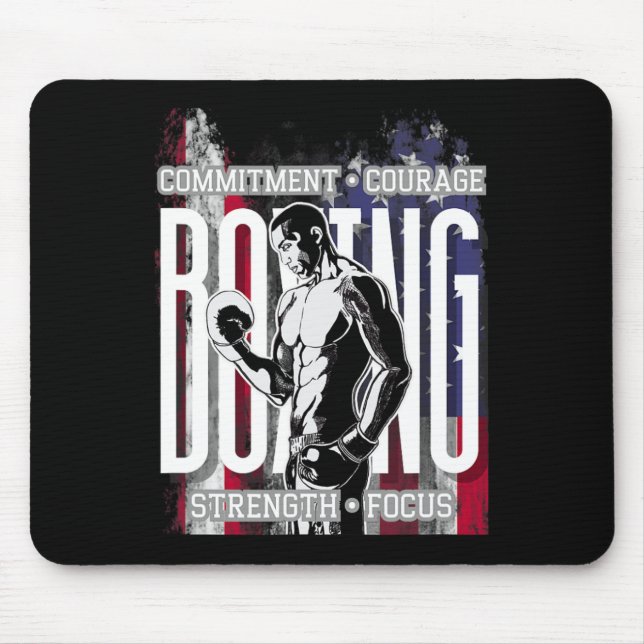 Boxing Commitment Courage Strength Focus  Mouse Mat (Front)