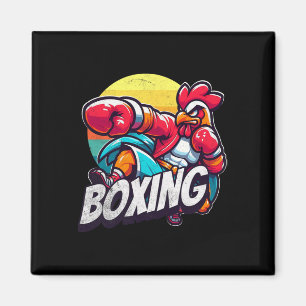 Boxing Cool Chicken Roosters Funny Chicken Who Lov Magnet