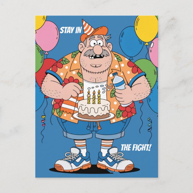 Boxing Corner Man Birthday Cheer Greeting Postcard (Front)