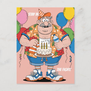 Boxing Corner Man Birthday Cheer Greeting Postcard