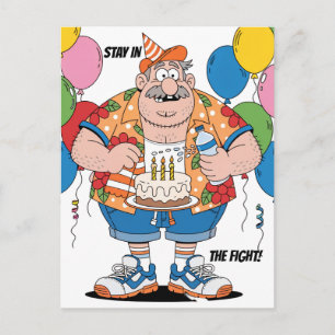Boxing Corner Man Birthday Cheer Greeting Postcard