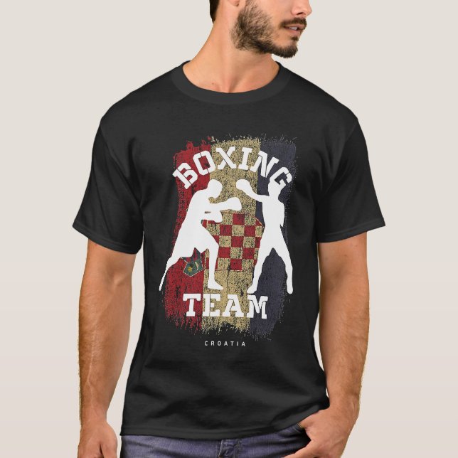 Boxing Croatia Combat Sports Fighter Boxing T-Shirt (Front)