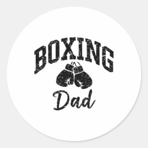 Boxing Dad Athlete Enthusiast Sporty Cool  Classic Round Sticker