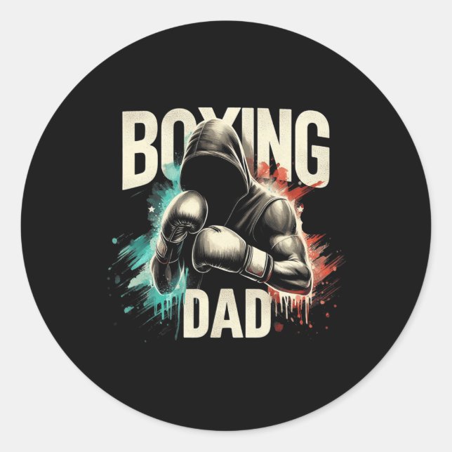 Boxing Dad Father's Day Tee For Boxing Lover  Classic Round Sticker (Front)