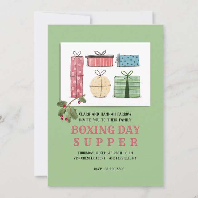 Boxing Day Dinner Party Invitations (Front)