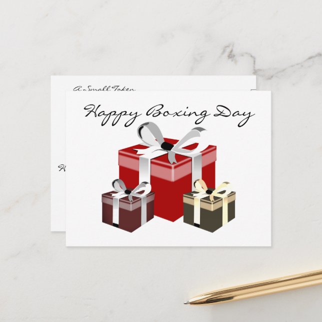 Boxing Day Employee Gift Holiday Postcard (Front/Back In Situ)