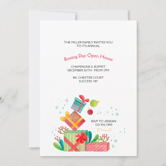 Boxing Day Holiday Invitation (Front)