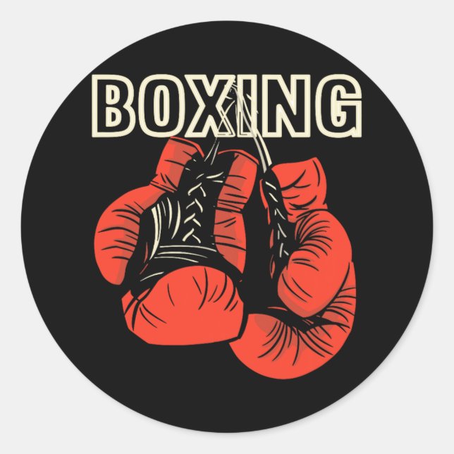 Boxing Design Boxing Gloves Martial Artist  Classic Round Sticker (Front)