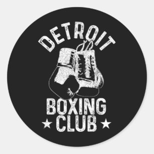 Boxing Detroit Michigan Martial Arts Boxer Classic Round Sticker