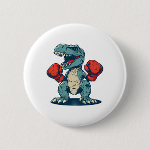Boxing Dinosaur Boxer Dino Kickboxing T-rex Boxing 6 Cm Round Badge