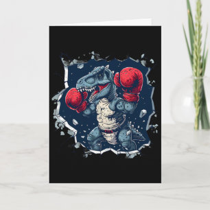 Boxing Dinosaur Boxer T-rex Kickboxing Dino Boxing Card