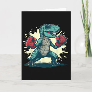 Boxing Dinosaur Boxer T-rex Kickboxing Dino Boxing Card