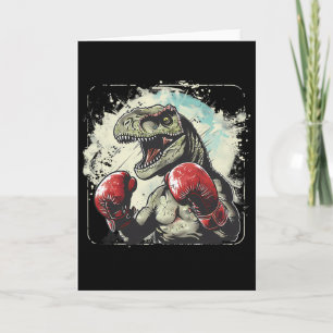 Boxing Dinosaur Boxer T-rex Kickboxing Dino Boxing Card