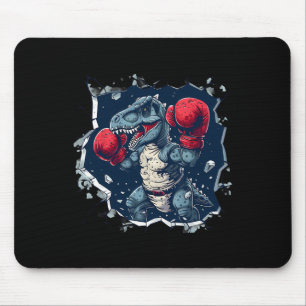Boxing Dinosaur Boxer T-rex Kickboxing Dino Boxing Mouse Mat