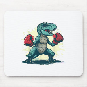 Boxing Dinosaur Boxer T-rex Kickboxing Dino Boxing Mouse Mat