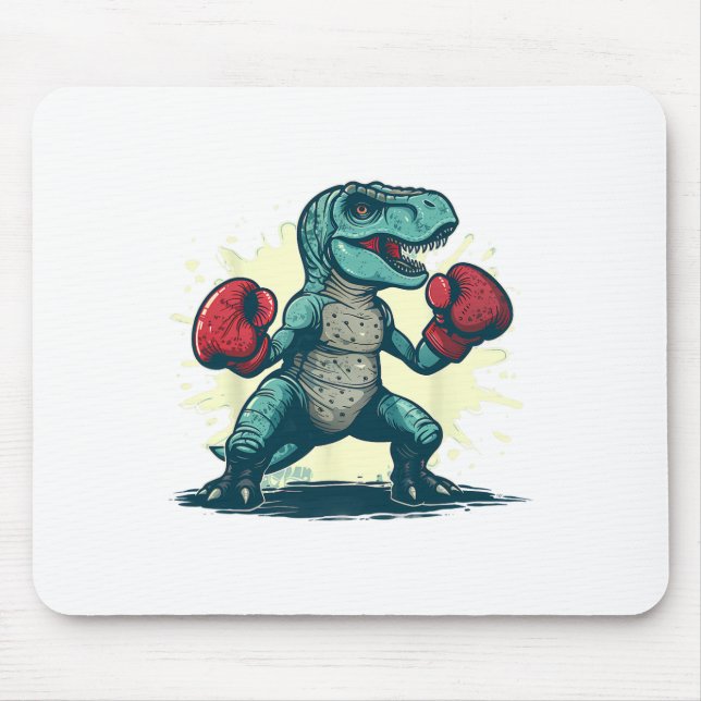 Boxing Dinosaur Boxer T-rex Kickboxing Dino Boxing Mouse Mat (Front)