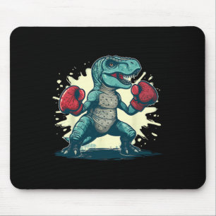 Boxing Dinosaur Boxer T-rex Kickboxing Dino Boxing Mouse Mat