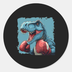 Boxing Dinosaur Costume For Sport Boxer Lovers Classic Round Sticker