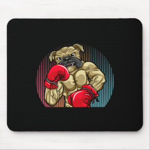 Boxing Dog Wearing Heavyweight Boxing Gloves Bulld Mouse Mat